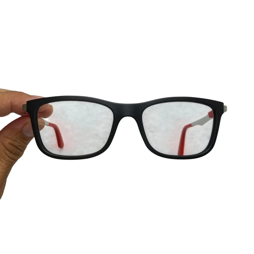 Ray-Ban RB 1549 3652 Eyeglasses Kids Black Red  Rectangle Frames 48-16-125